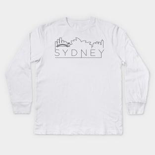 Sydney Minimal Skyline Kids Long Sleeve T-Shirt